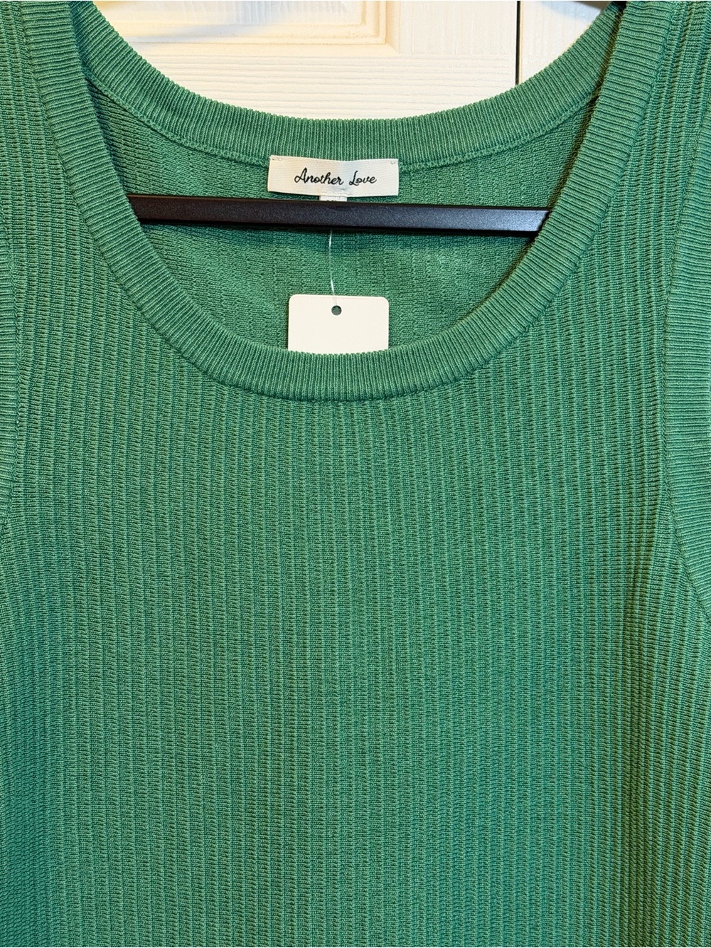 Another Love Green Ribbed Sleeveless Sweater Tank Top XL NWT - Picture 2 of 6